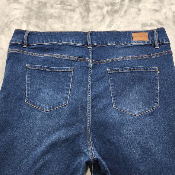 Tahari Jeans Womens 22W Blue Charlotte Comfort Luxe Double Button Skinny Stretch - Picture 4 of 13